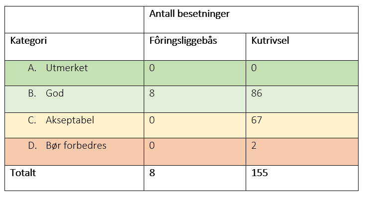 Tabell foringsliggebås